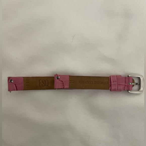 ESQ Esquire Pink Croc Embossed Leather Replacement Watch Strap - Picture 2 of 4